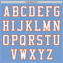 Laden Sie das Bild in den Galerie-Viewer, Custom Light Blue White-Orange Authentic Baseball Jersey
