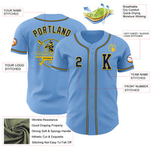 Laden Sie das Bild in den Galerie-Viewer, Custom Light Blue Navy-Yellow Authentic Baseball Jersey
