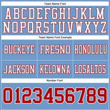 Load image into Gallery viewer, Custom Light Blue Red-White Authentic Football Jersey
