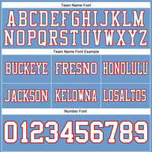 Load image into Gallery viewer, Custom Light Blue White-Red Authentic Football Jersey

