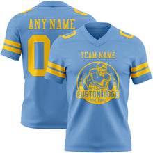 Load image into Gallery viewer, Custom Light Blue Yellow Authentic Football Jersey
