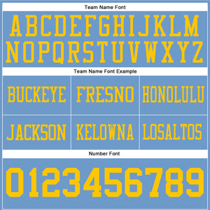 Custom Light Blue Yellow Authentic Football Jersey