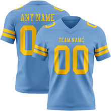 Load image into Gallery viewer, Custom Light Blue Yellow Authentic Football Jersey
