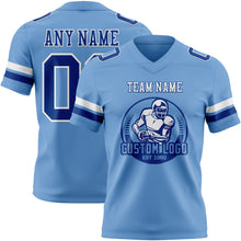 Load image into Gallery viewer, Custom Light Blue Royal-White Authentic Football Jersey
