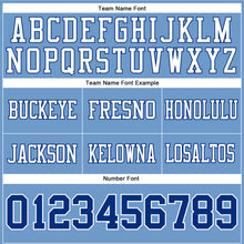 Load image into Gallery viewer, Custom Light Blue Royal-White Authentic Football Jersey
