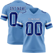 Load image into Gallery viewer, Custom Light Blue Royal-White Authentic Football Jersey
