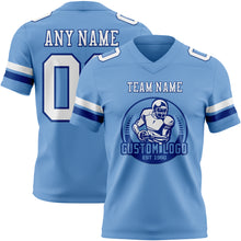 Load image into Gallery viewer, Custom Light Blue White-Royal Authentic Football Jersey
