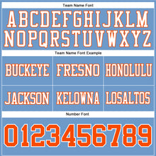 Load image into Gallery viewer, Custom Light Blue Orange-White Authentic Football Jersey
