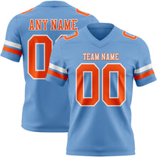 Load image into Gallery viewer, Custom Light Blue Orange-White Authentic Football Jersey
