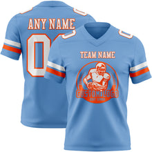 Load image into Gallery viewer, Custom Light Blue White-Orange Authentic Football Jersey
