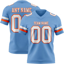 Load image into Gallery viewer, Custom Light Blue White-Orange Authentic Football Jersey
