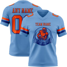 Load image into Gallery viewer, Custom Light Blue Orange-Royal Authentic Football Jersey
