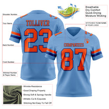 Load image into Gallery viewer, Custom Light Blue Orange-Royal Authentic Football Jersey
