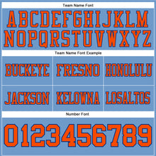 Load image into Gallery viewer, Custom Light Blue Orange-Royal Authentic Football Jersey
