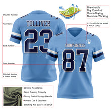 Load image into Gallery viewer, Custom Light Blue Navy-White Authentic Football Jersey
