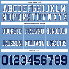 Load image into Gallery viewer, Custom Light Blue Navy-White Authentic Football Jersey
