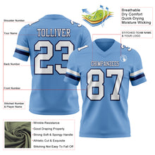 Load image into Gallery viewer, Custom Light Blue White-Navy Authentic Football Jersey
