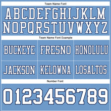 Load image into Gallery viewer, Custom Light Blue White-Navy Authentic Football Jersey
