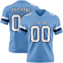 Load image into Gallery viewer, Custom Light Blue White-Navy Authentic Football Jersey
