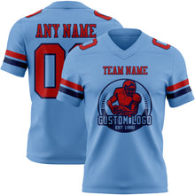 Загрузить изображение в средство просмотра галереи, Custom Light Blue Red-Navy Authentic Football Jersey
