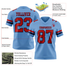 Загрузить изображение в средство просмотра галереи, Custom Light Blue Red-Navy Authentic Football Jersey
