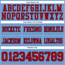 Загрузить изображение в средство просмотра галереи, Custom Light Blue Red-Navy Authentic Football Jersey
