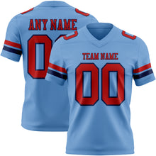 Загрузить изображение в средство просмотра галереи, Custom Light Blue Red-Navy Authentic Football Jersey
