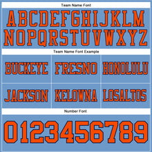 Load image into Gallery viewer, Custom Light Blue Orange-Navy Authentic Football Jersey
