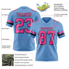 Load image into Gallery viewer, Custom Light Blue Pink-Black Authentic Football Jersey
