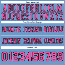 Load image into Gallery viewer, Custom Light Blue Pink-Black Authentic Football Jersey

