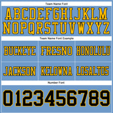 Load image into Gallery viewer, Custom Light Blue Black-Gold Authentic Football Jersey
