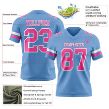 Load image into Gallery viewer, Custom Light Blue Pink-White Authentic Football Jersey
