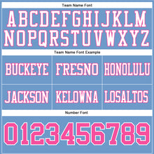 Load image into Gallery viewer, Custom Light Blue Pink-White Authentic Football Jersey
