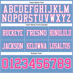 Custom Light Blue Pink-White Authentic Football Jersey