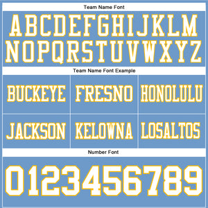 Custom Light Blue White-Gold Authentic Football Jersey