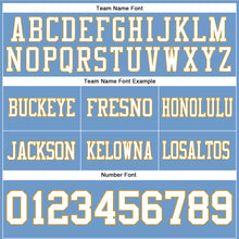 Load image into Gallery viewer, Custom Light Blue White-Old Gold Authentic Football Jersey
