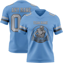 Load image into Gallery viewer, Custom Light Blue Gray-Steel Gray Authentic Football Jersey
