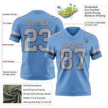 Load image into Gallery viewer, Custom Light Blue Gray-Steel Gray Authentic Football Jersey

