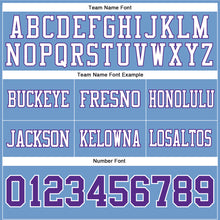 Load image into Gallery viewer, Custom Light Blue Purple-White Authentic Football Jersey
