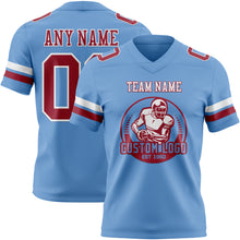 Load image into Gallery viewer, Custom Light Blue Cardinal-White Authentic Football Jersey
