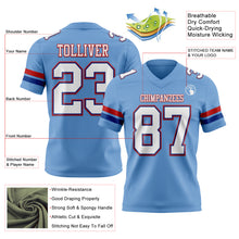 Load image into Gallery viewer, Custom Light Blue White Royal-Red Authentic Football Jersey
