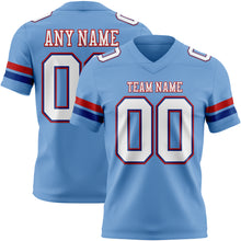 Load image into Gallery viewer, Custom Light Blue White Royal-Red Authentic Football Jersey
