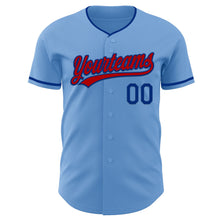 Load image into Gallery viewer, Custom Light Blue Red-Royal Authentic Baseball Jersey
