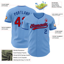 Load image into Gallery viewer, Custom Light Blue Red-Royal Authentic Baseball Jersey
