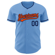 Charger l'image dans la galerie, Custom Light Blue Orange-Navy Authentic Baseball Jersey
