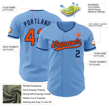 Charger l'image dans la galerie, Custom Light Blue Orange-Navy Authentic Baseball Jersey
