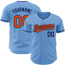 Charger l'image dans la galerie, Custom Light Blue Orange-Navy Authentic Baseball Jersey
