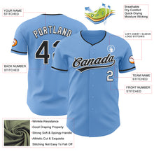 Laden Sie das Bild in den Galerie-Viewer, Custom Light Blue Black-White Authentic Baseball Jersey

