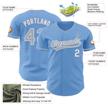 Load image into Gallery viewer, Custom Light Blue Gray-White Authentic Baseball Jersey
