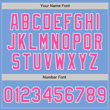 Load image into Gallery viewer, Custom Stitched Light Blue Pink-White Baseball Pullover Sweatshirt Hoodie
